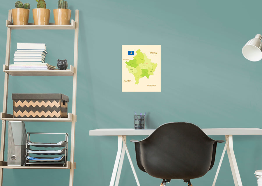 Maps of Europe: Kosovo Mural        -   Removable Wall   Adhesive Decal