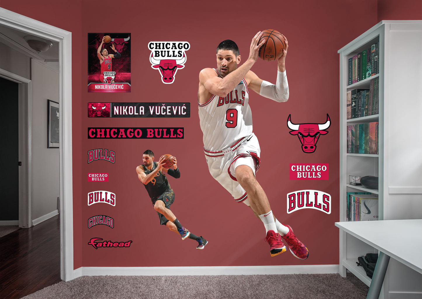 Chicago Bulls: Nikola Vucevic         - Officially Licensed NBA Removable Wall   Adhesive Decal