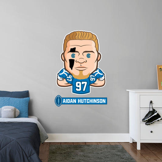 Detroit Lions: Aidan Hutchinson  Emoji        - Officially Licensed NFLPA Removable     Adhesive Decal