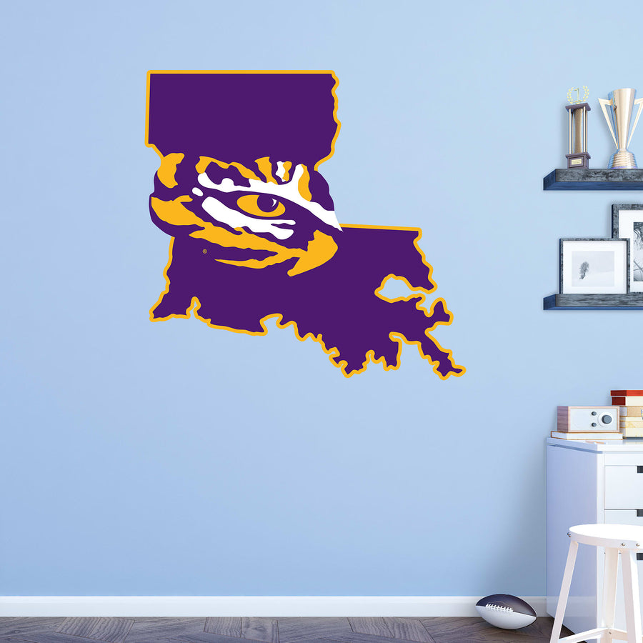 State of Louisiana - RealBig Collection - Official NCAA - LSU Tigers - Reusable Vinyl Wall Decals