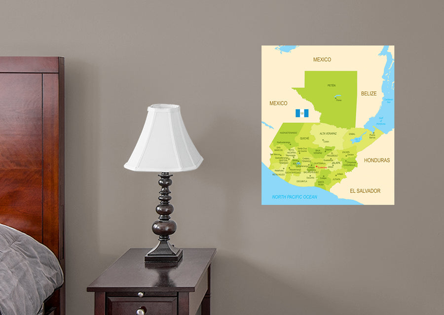 Maps of North America: Guatemala Mural        -   Removable Wall   Adhesive Decal