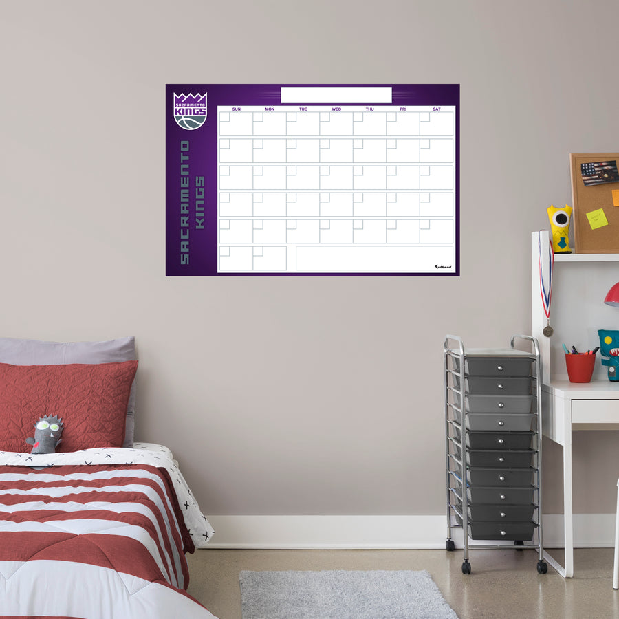 Sacramento Kings - Dry Erase Calendar - Official NBA - Reusable Vinyl Wall Decal