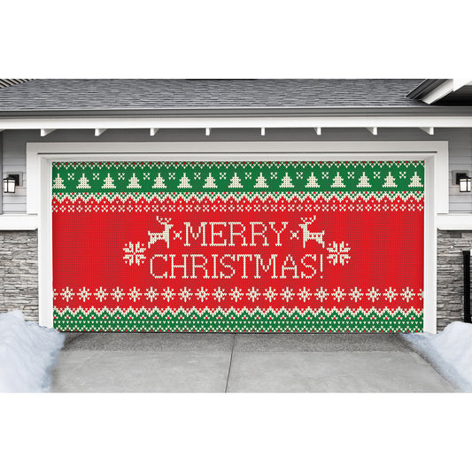 Ugly Sweater: Merry Christmas - Garage Door Banner