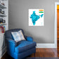 Maps of Asia: India Mural        -   Removable Wall   Adhesive Decal