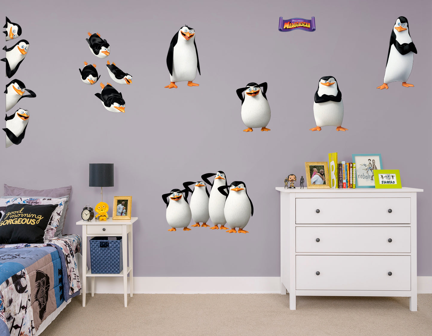 Madagascar:  Penguins Collection        - Officially Licensed NBC Universal Removable Wall   Adhesive Decal