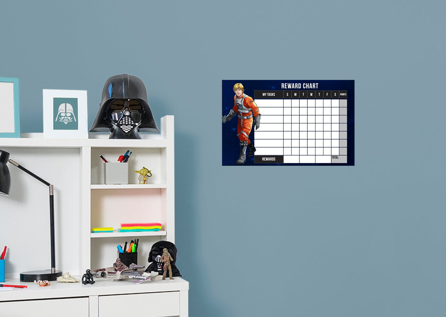 Luke SkyWalker Reward Chart Dry Erase        - Officially Licensed Star Wars Removable Wall   Adhesive Decal