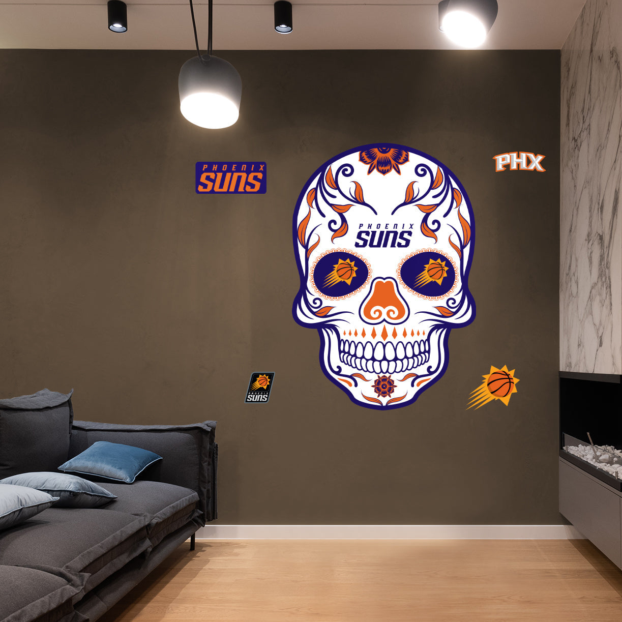 Phoenix Suns: Skull - Officially Licensed NBA Removable Adhesive Decal
