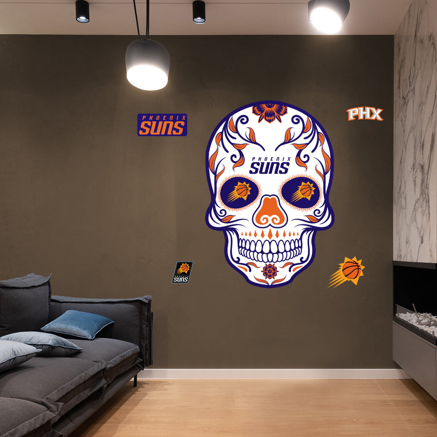 Phoenix Suns - RealBig Sugar Skull Collection - Official NBA - Reusable Vinyl Wall Decals