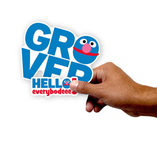Grover Typography Minis        - Officially Licensed Sesame Street Removable     Adhesive Decal