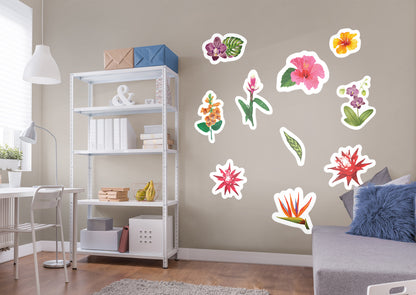 Jungle:  Flower Collection        -   Removable Wall   Adhesive Decal