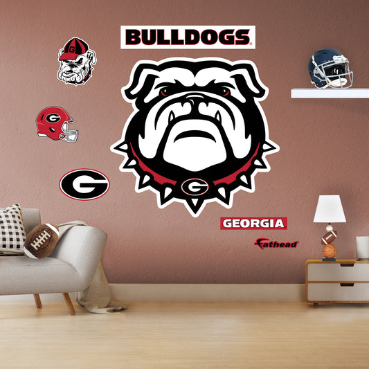 Georgia Bulldogs:   Dawg Logo        - Officially Licensed NCAA Removable     Adhesive Decal