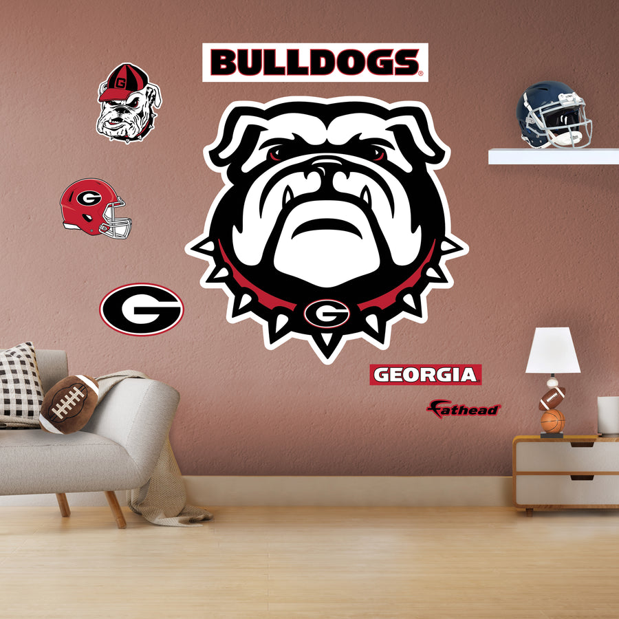 Georgia Bulldogs - RealBig Dawg Logo Collection - Official NCAA - Reusable Vinyl Wall Decals