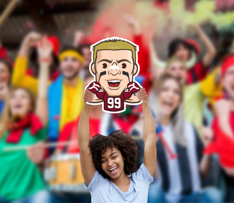 J.J. Watt Emoji - Big Head - Official NFLPA - Arizona Cardinals - Foam Core Cutout