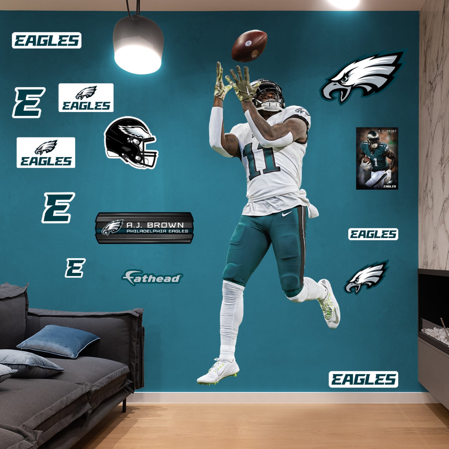 Philadelphia Eagles: A.J. Brown  Catch        - Officially Licensed NFL Removable     Adhesive Decal