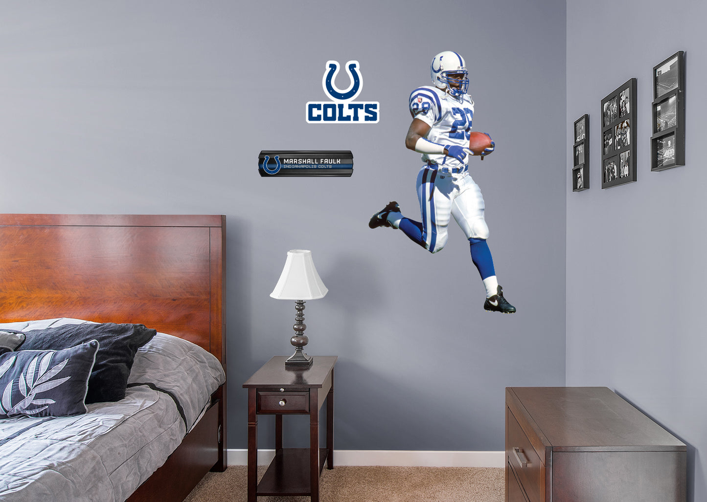 Indianapolis Colts: Marshall Faulk 2021 Legend        - Officially Licensed NFL Removable     Adhesive Decal