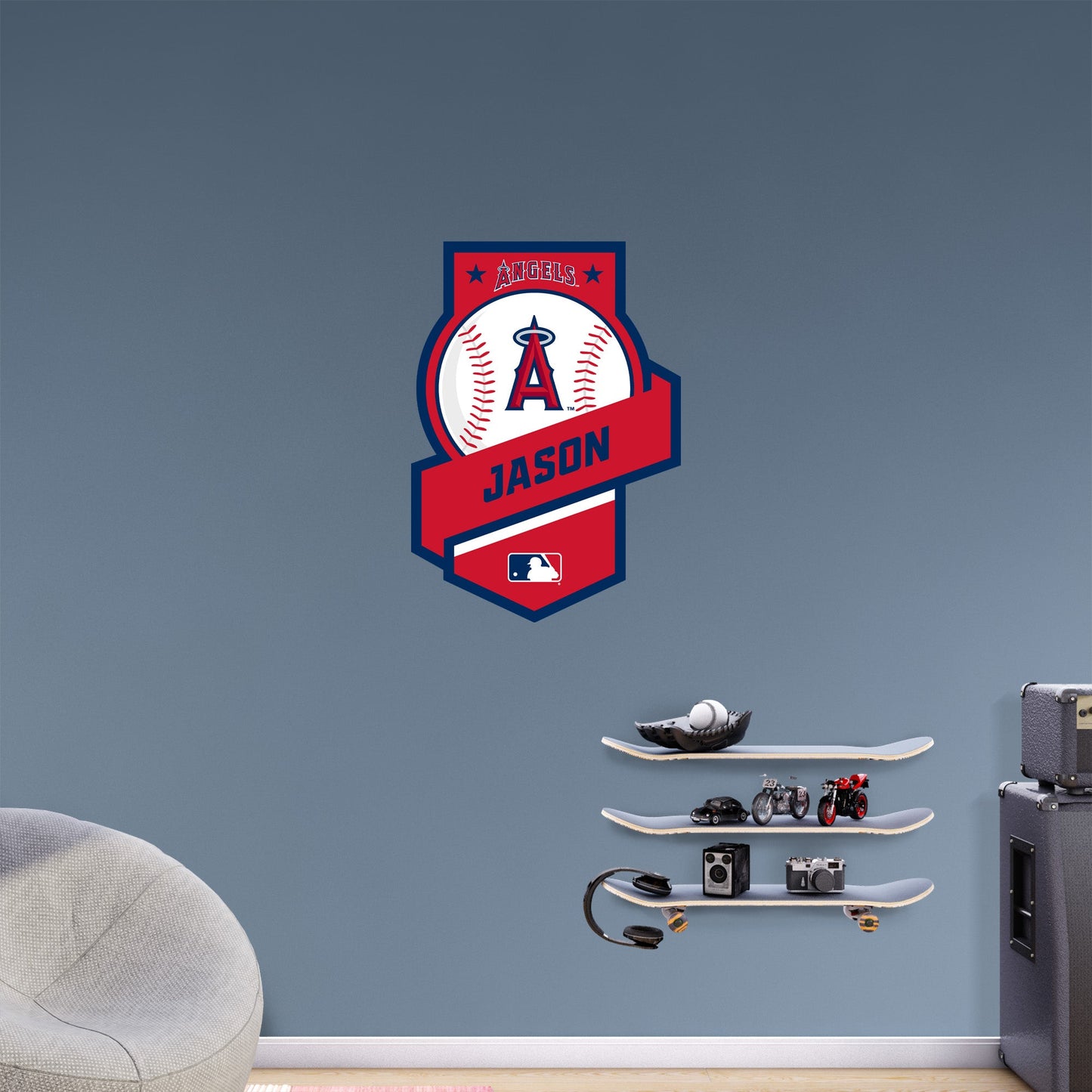 Los Angeles Angels:   Banner Personalized Name        - Officially Licensed MLB Removable     Adhesive Decal