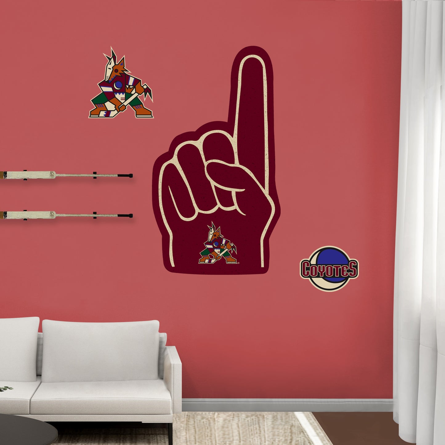 Arizona Coyotes:    Foam Finger        - Officially Licensed NHL Removable     Adhesive Decal