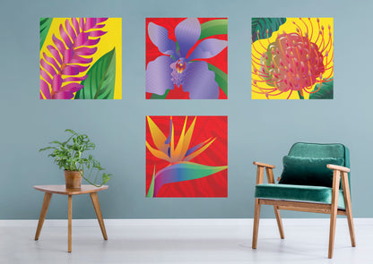 Jungle:  Flower Details Collection        -   Removable Wall   Adhesive Decal