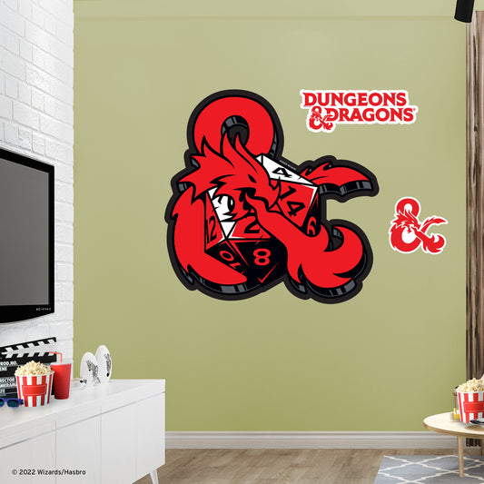 Dungeons & Dragons:  D20 ampersand Icon        - Officially Licensed Hasbro Removable     Adhesive Decal