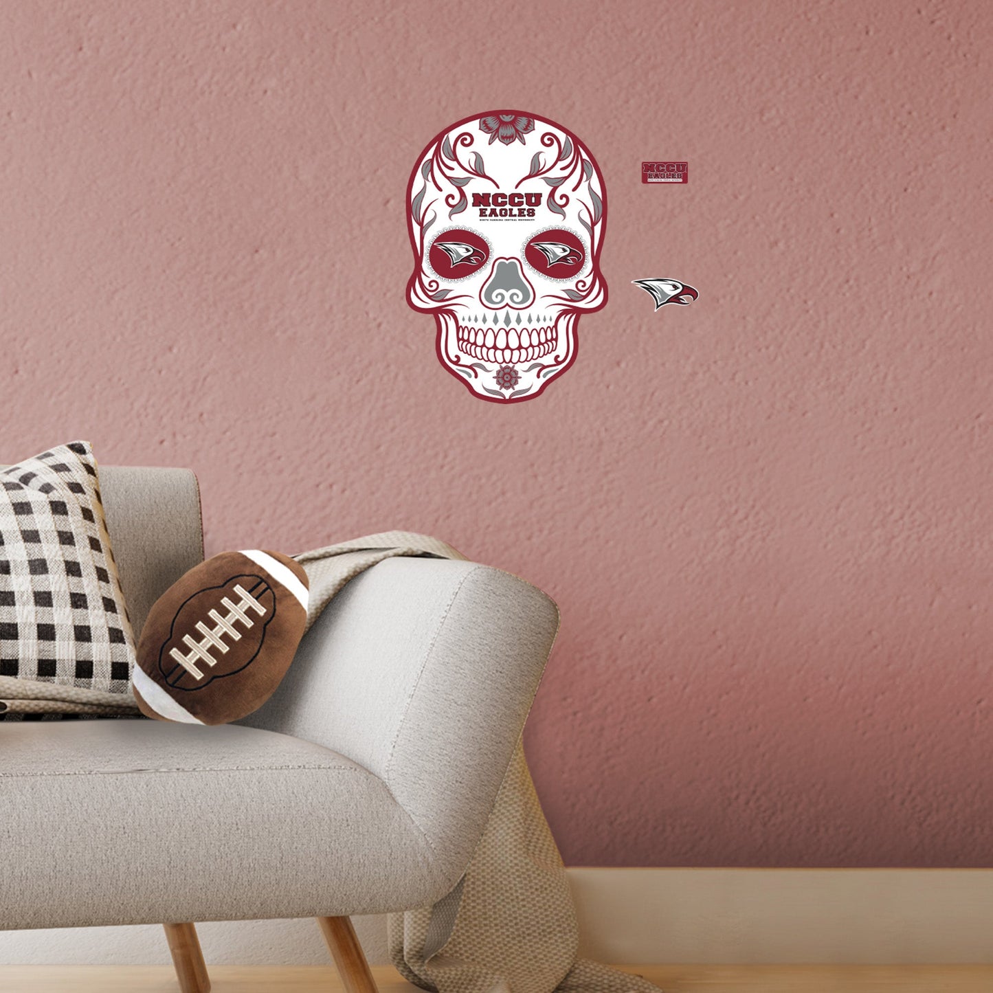 North Carolina Central Eagles: Skull - Officially Licensed NCAA Removable Adhesive Decal