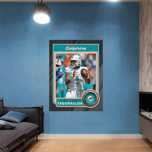 Miami Dolphins: Tua Tagovailoa 2022 Poster        - Officially Licensed NFL Removable     Adhesive Decal