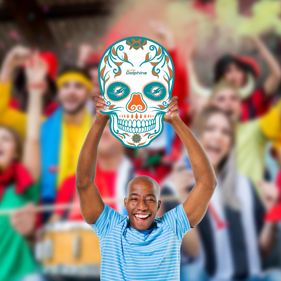 Skull - Big Head - Official NFL - Miami Dolphins - Foam Core Cutout