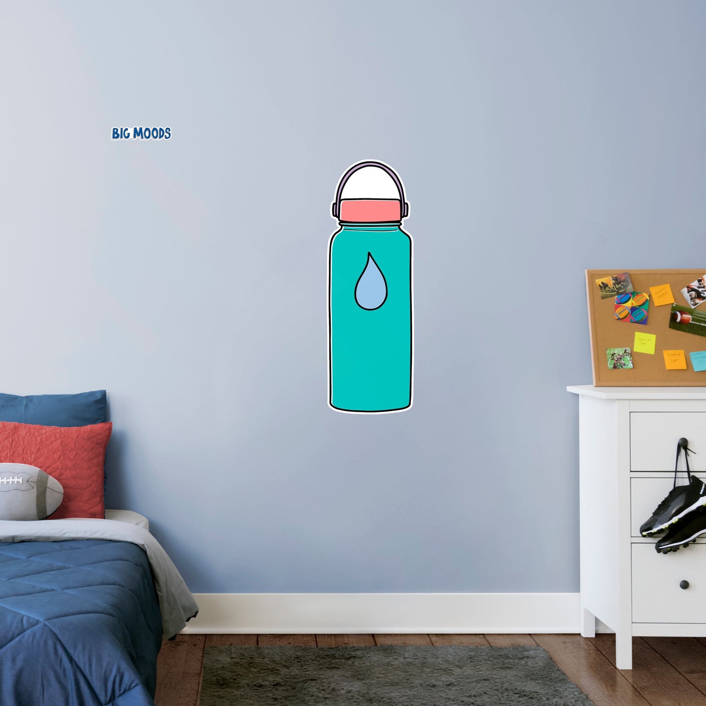 water Flask (Multi-Color)        - Officially Licensed Big Moods Removable     Adhesive Decal