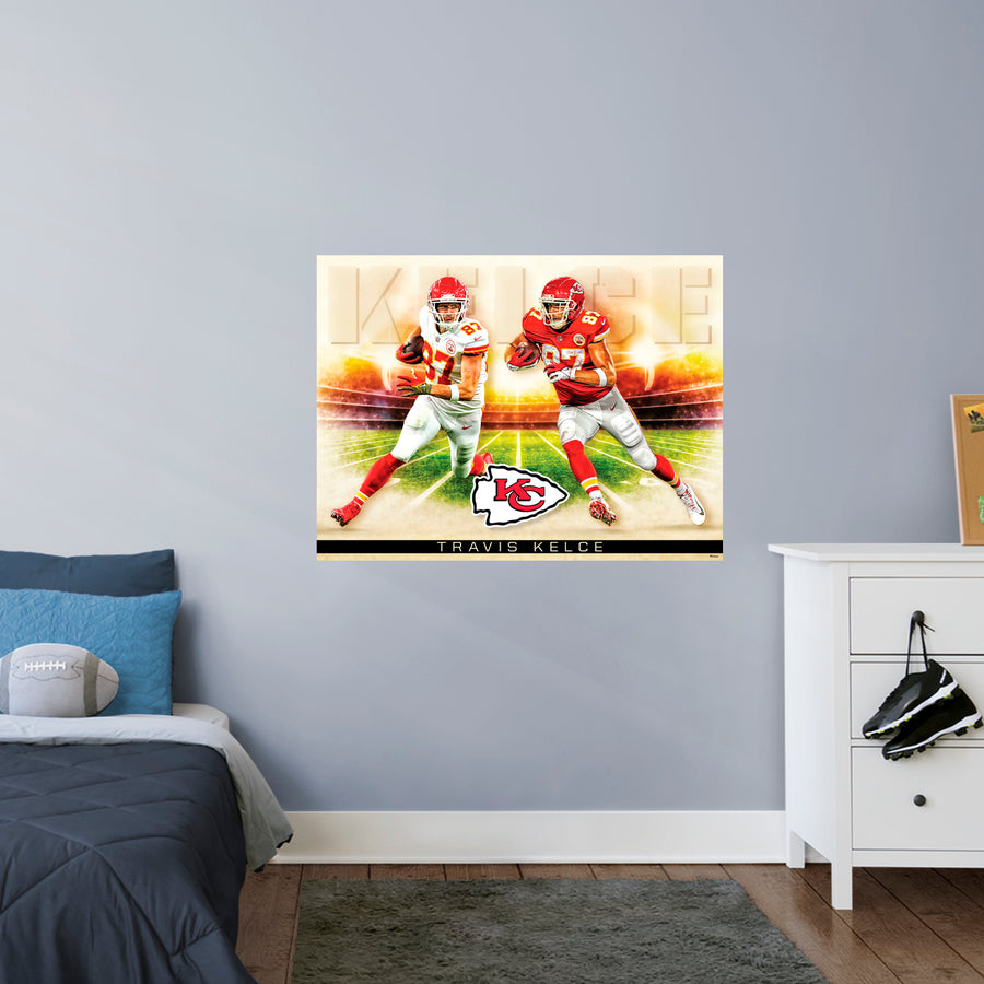 Travis Kelce - Icon Series - Peel & Stick Poster - Official NFL - Kansas City Chiefs - Reusable Vinyl Wall Decal