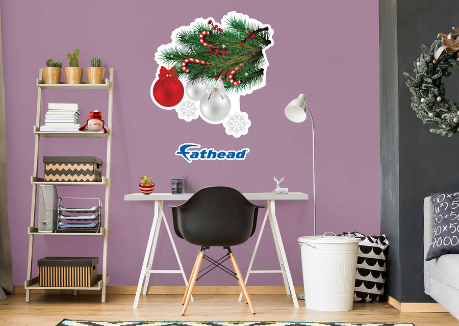Christmas: Snowflakes and Candy Canes Icon - Removable Adhesive Decal
