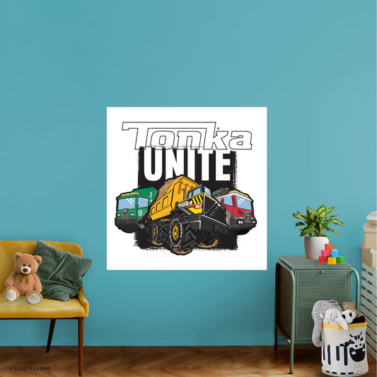 Tonka Trucks:  Unite Poster        - Officially Licensed Hasbro Removable     Adhesive Decal