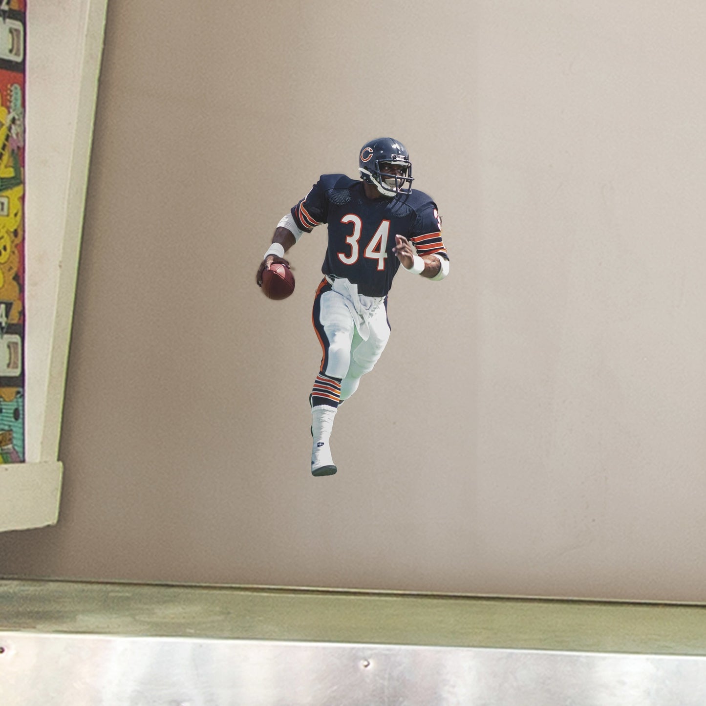 Large Athlete + 2 Decals (9"W x 16.5"H) They called him Sweetness, a player whose heart was as big as his talent. A 9-time Pro Bowler and 1985 Super Bowl champion, Walter Payton widely is regarded as one of the greatest running backs of all time. Now fans of Da Bears can honor the late Hall of Famer with a removable wall decal set. Perfect for a bedroom or bonus room, the heavy-duty vinyl decals are easy to attach and remove. Bear down!
