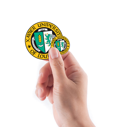 Sheet of 5 -Xavier U of Louisiana: XULA Gold Rush 2021 Logo Minis        - Officially Licensed NCAA Removable    Adhesive Decal