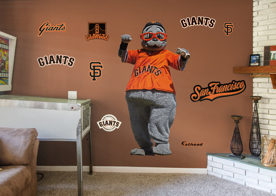 Lou Seal Mascot - RealBig Collection - Official MLB - San Francisco Giants - Reusable Vinyl Wall Decals