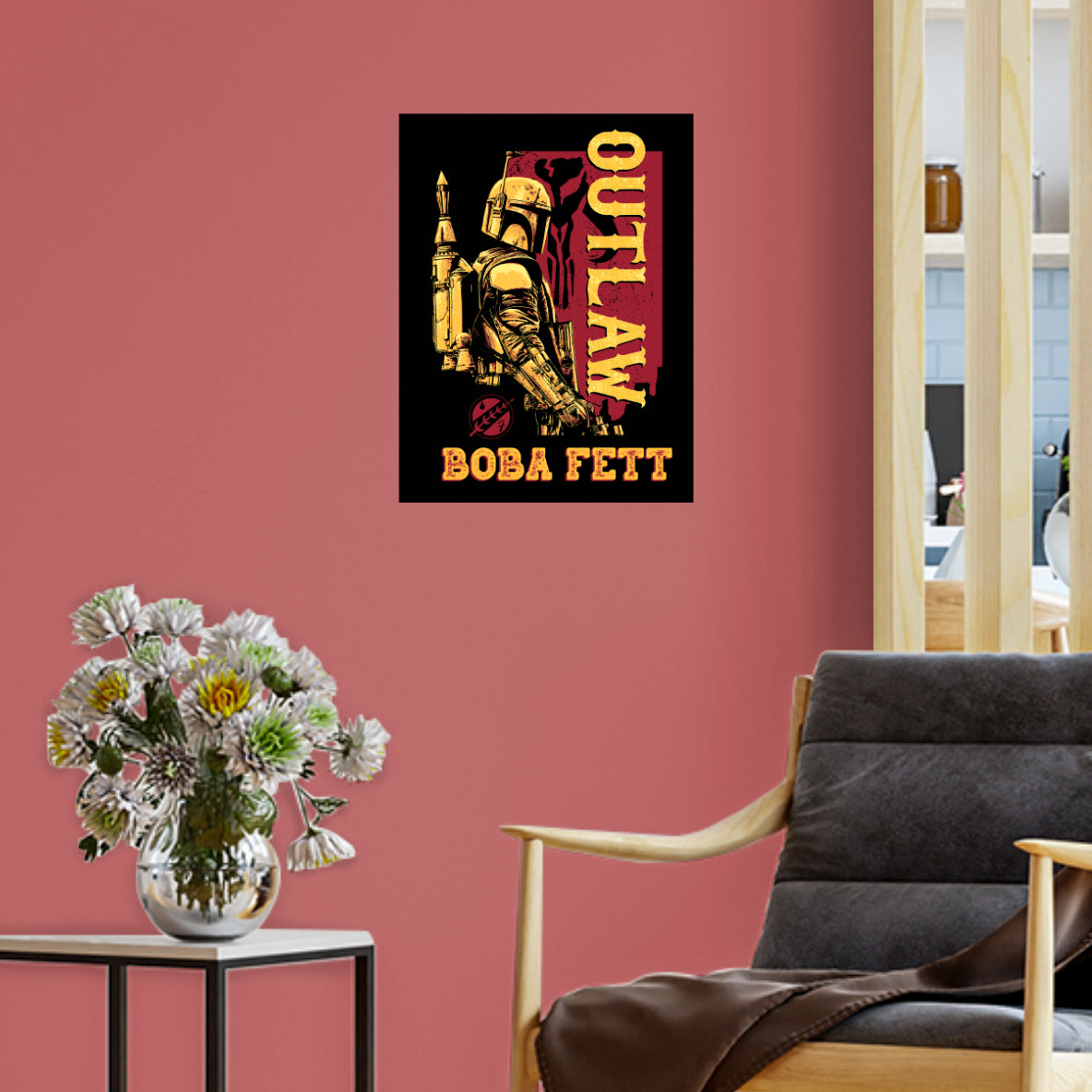 Book of Boba Fett: Boba Fett Outlaw Poster - Officially Licensed Star Wars Removable Adhesive Decal
