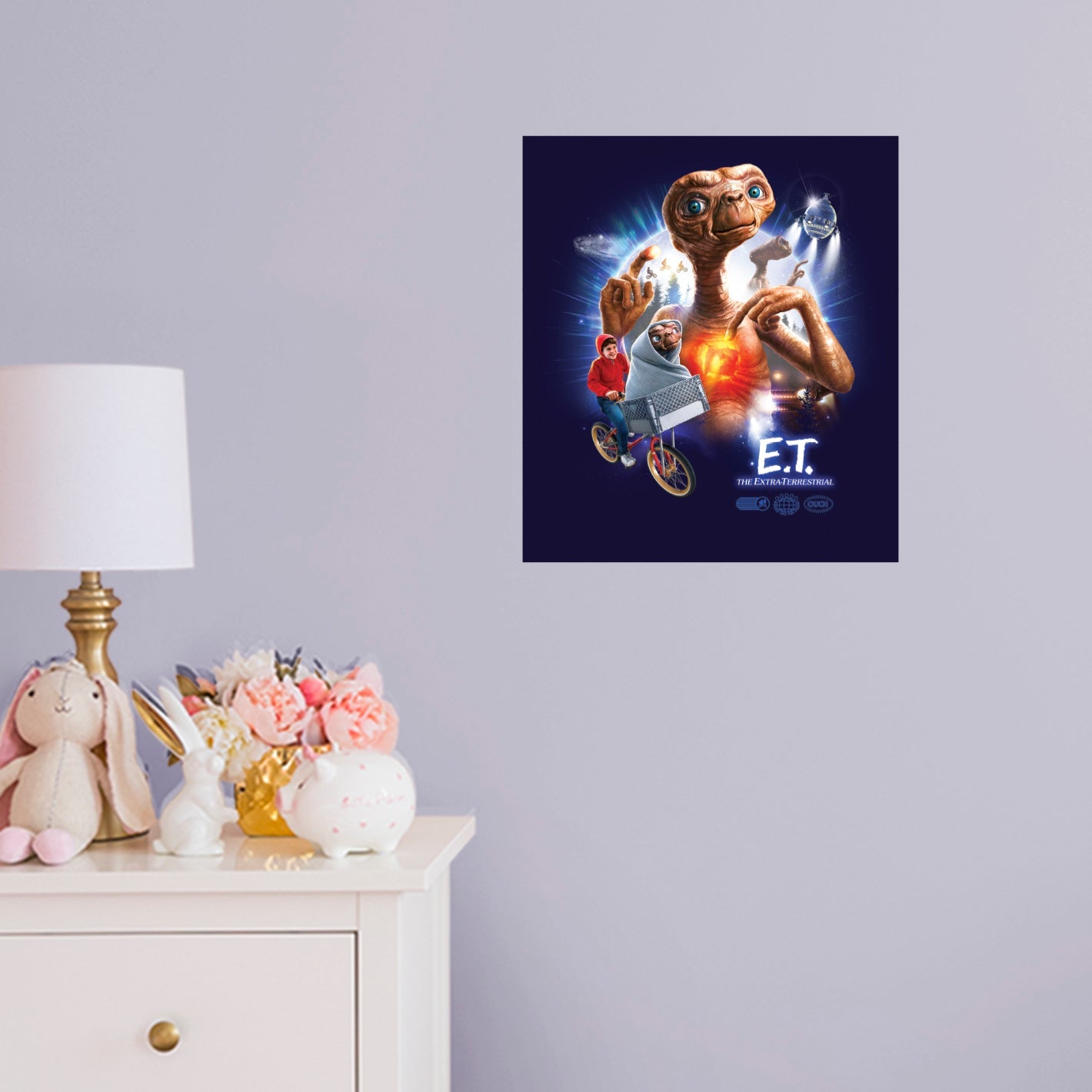 E.T.: E.T. Collage 40th Anniversary Graphic Poster - Officially Licensed NBC Universal Removable Adhesive Decal