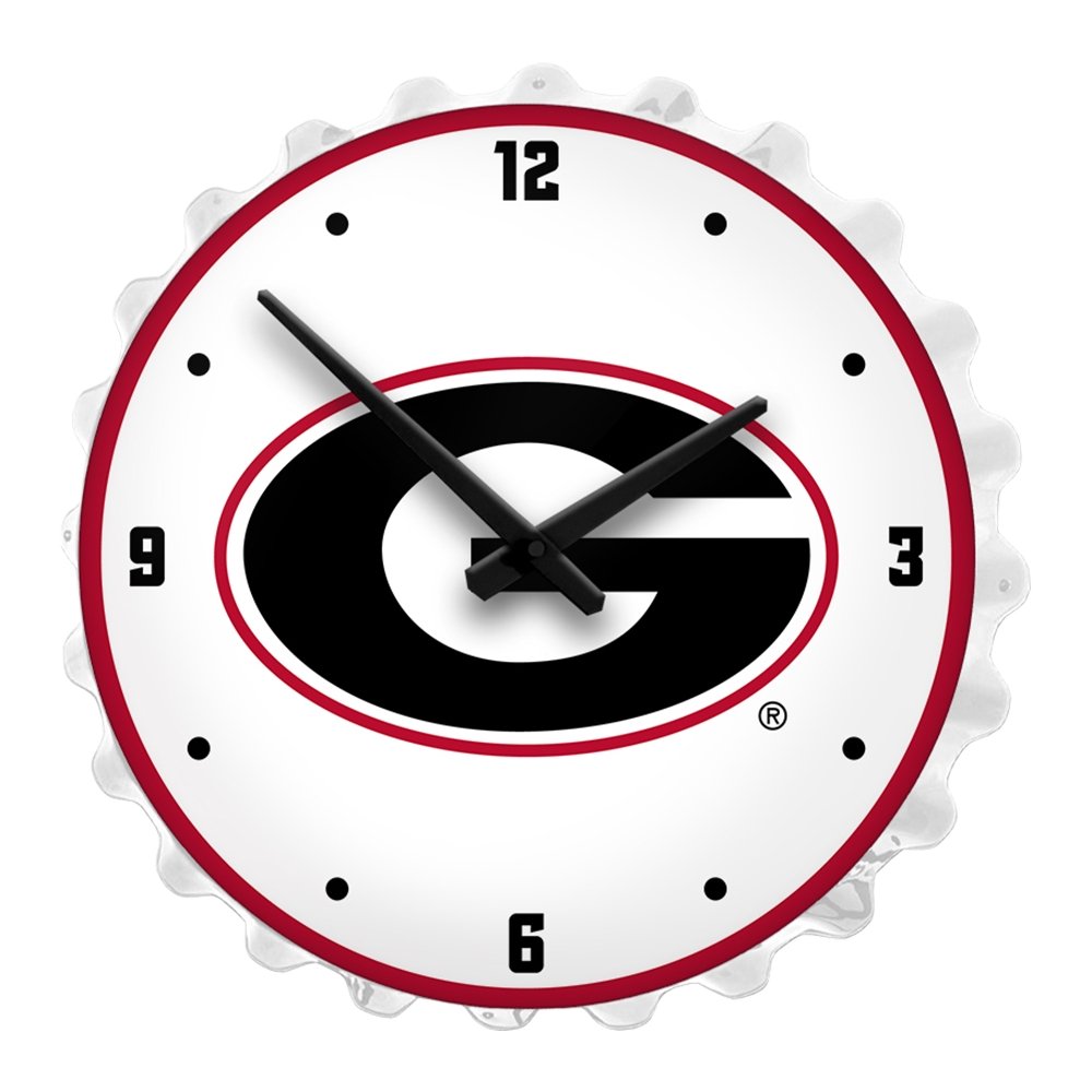 Georgia Bulldogs: Bottle Cap Lighted Wall Clock - The Fan-Brand