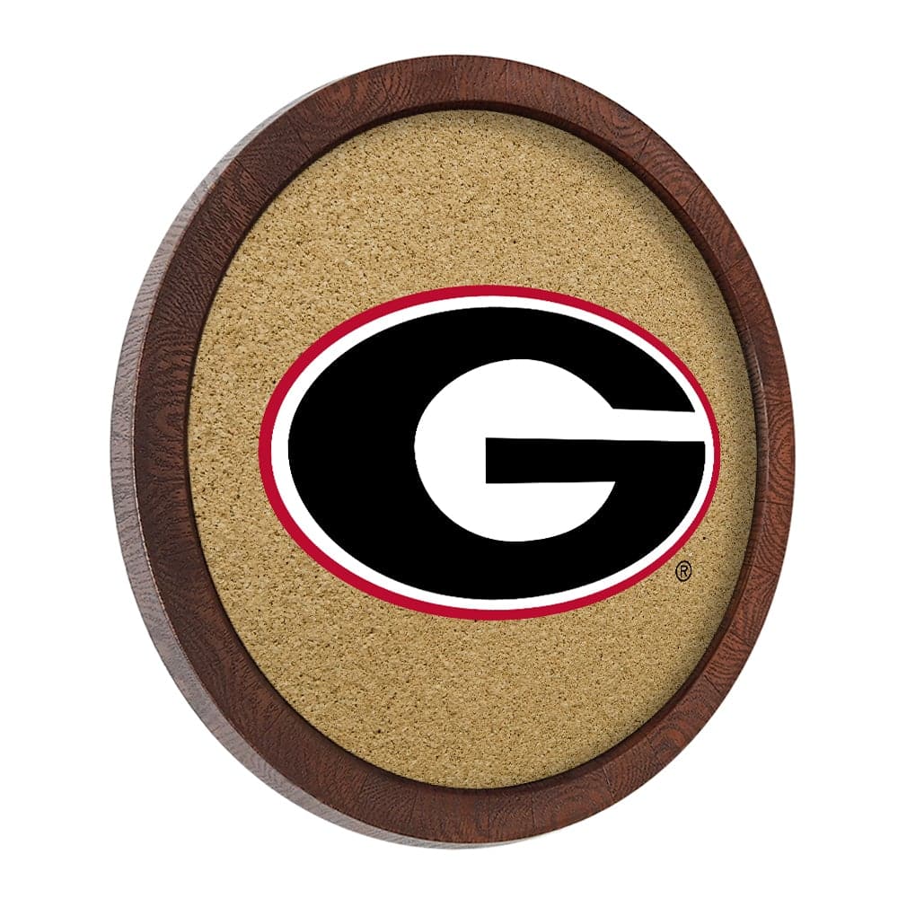 Georgia Bulldogs: "Faux" Barrel Framed Cork Board - The Fan-Brand