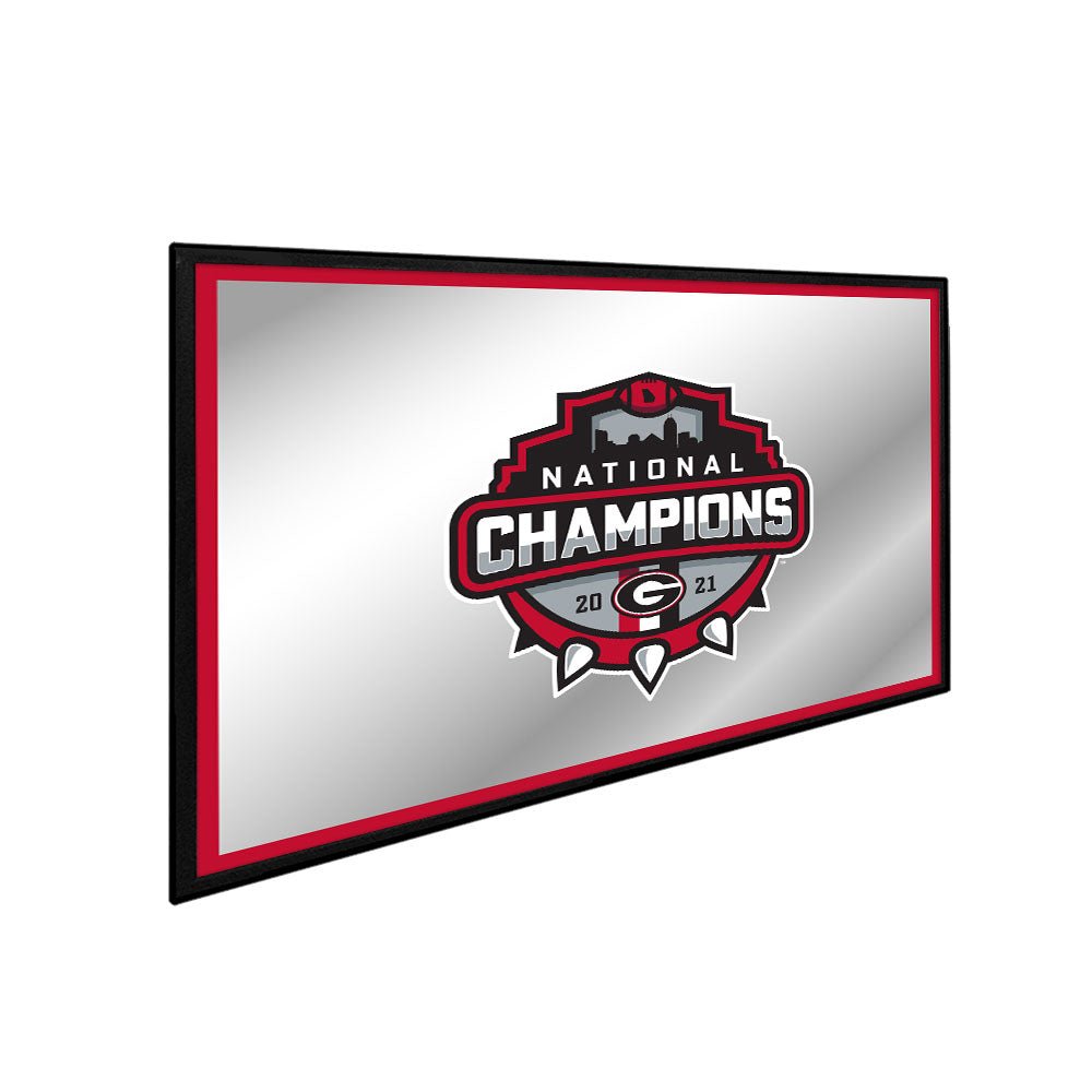 Georgia Bulldogs: National Champions - Framed Mirrored Wall Sign - The Fan-Brand