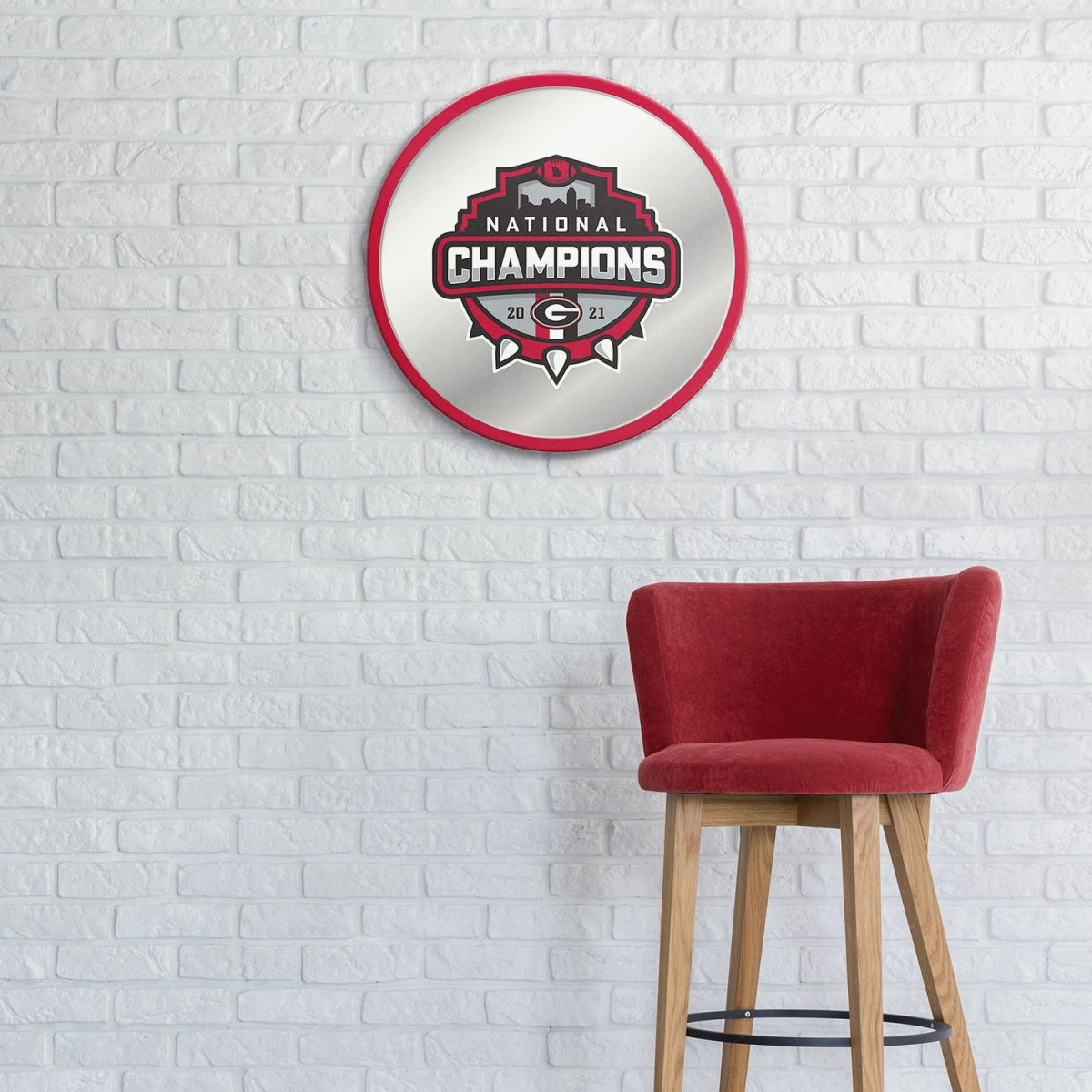 Georgia Bulldogs: National Champions - Modern Disc Mirrored Wall Sign - The Fan-Brand