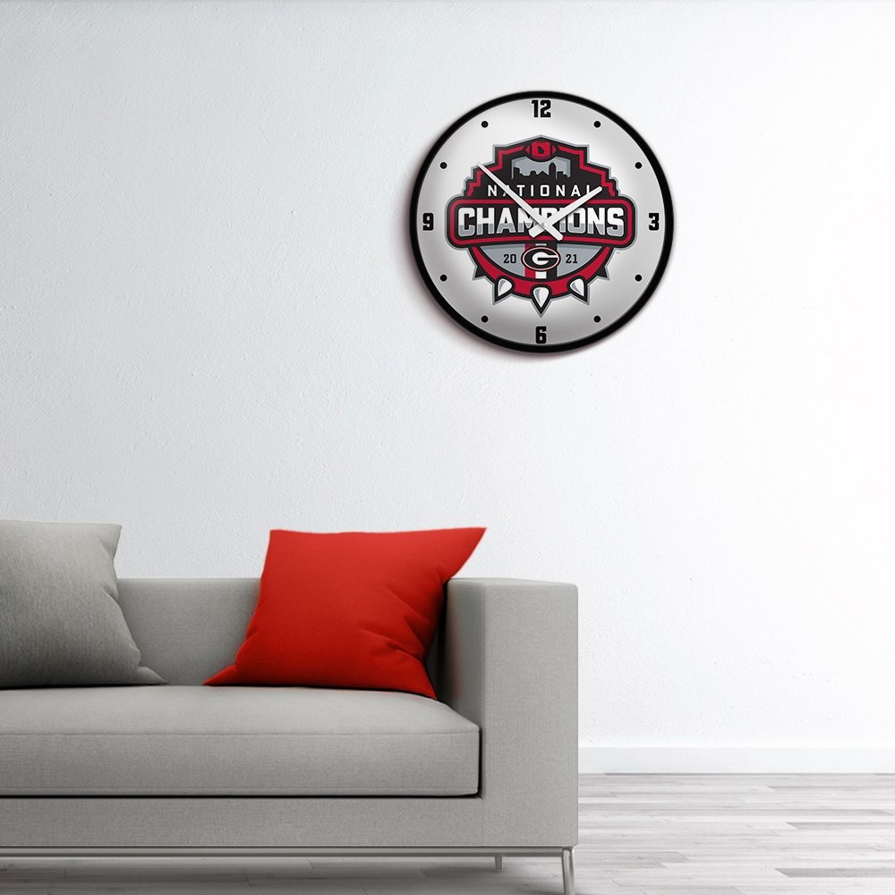 Georgia Bulldogs: National Champions - Modern Disc Wall Clock - The Fan-Brand