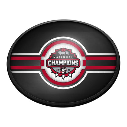 Georgia Bulldogs: National Champions - Oval Slimline Lighted Wall Sign - The Fan-Brand