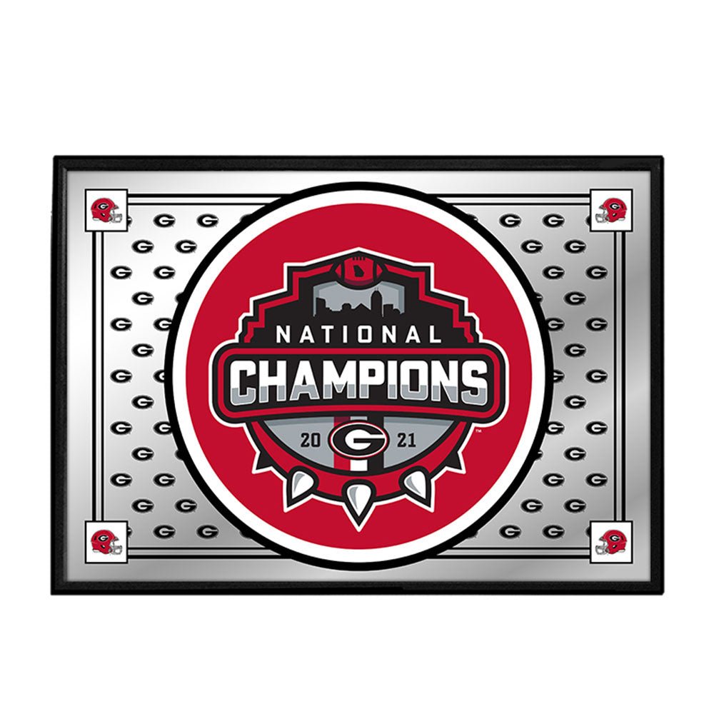 Georgia Bulldogs: National Champions - Team Spirit - Framed Mirrored Wall Sign - The Fan-Brand