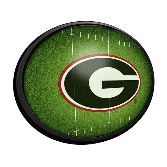 Georgia Bulldogs: On the 50 - Oval Slimline Lighted Wall Sign - The Fan-Brand
