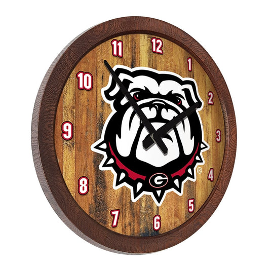 Georgia Bulldogs: Uga - "Faux" Barrel Top Wall Clock - The Fan-Brand