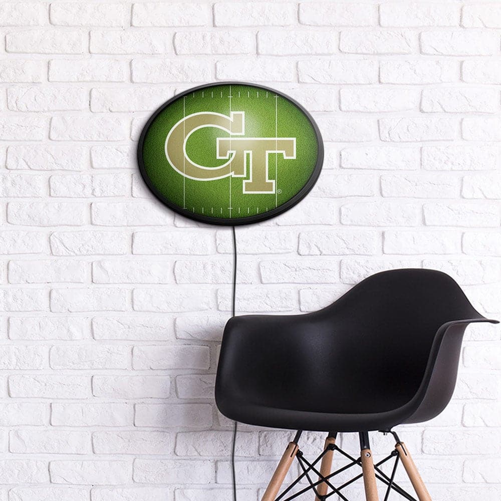 Georgia Tech Yellow Jackets: On the 50 - Oval Slimline Lighted Wall Sign - The Fan-Brand