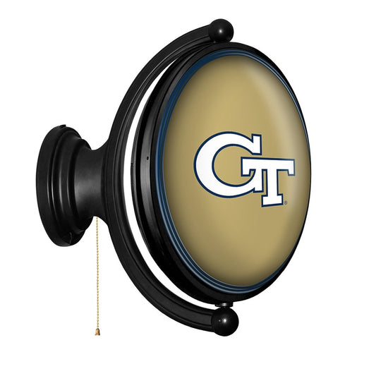 Georgia Tech Yellow Jackets: Original Oval Rotating Lighted Wall Sign - The Fan-Brand
