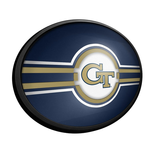 Georgia Tech Yellow Jackets: Oval Slimline Lighted Wall Sign - The Fan-Brand