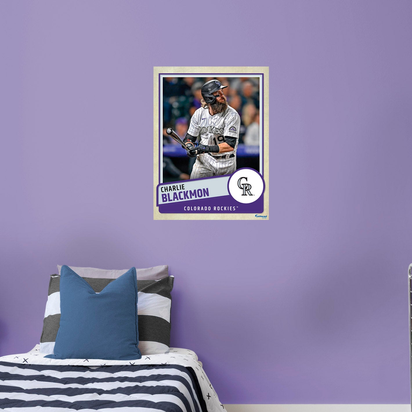 Colorado Rockies: Charlie Blackmon  Poster        - Officially Licensed MLB Removable     Adhesive Decal