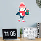 Christmas: Skating Penguin Icon - Removable Adhesive Decal