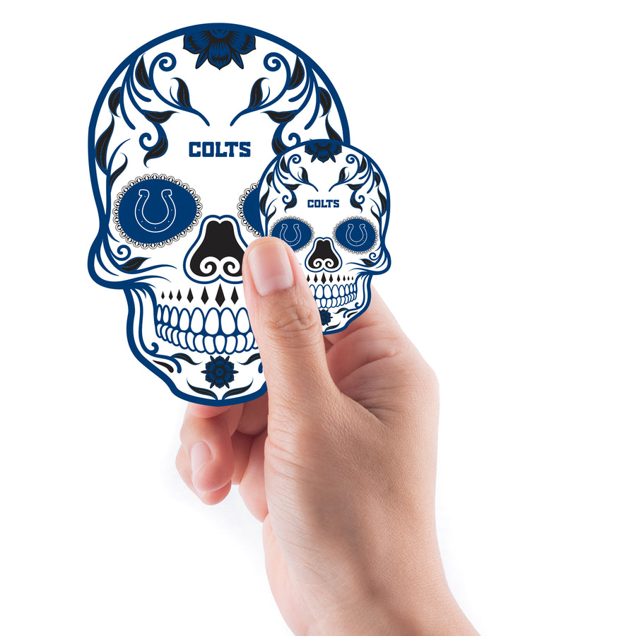 Indianapolis Colts - 5 Skull Minis (Mixed Sizes) - Official NFL - Reusable Vinyl Decals